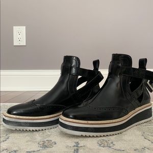 Zara black platform Oxford shoes